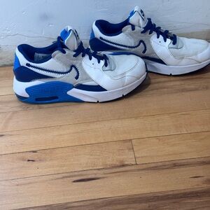 Nike White and Blue Kids Sneakers